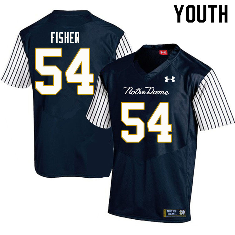 Youth #54 Blake Fisher Notre Dame Fighting Irish College Football Jerseys Sale-Alternate Navy